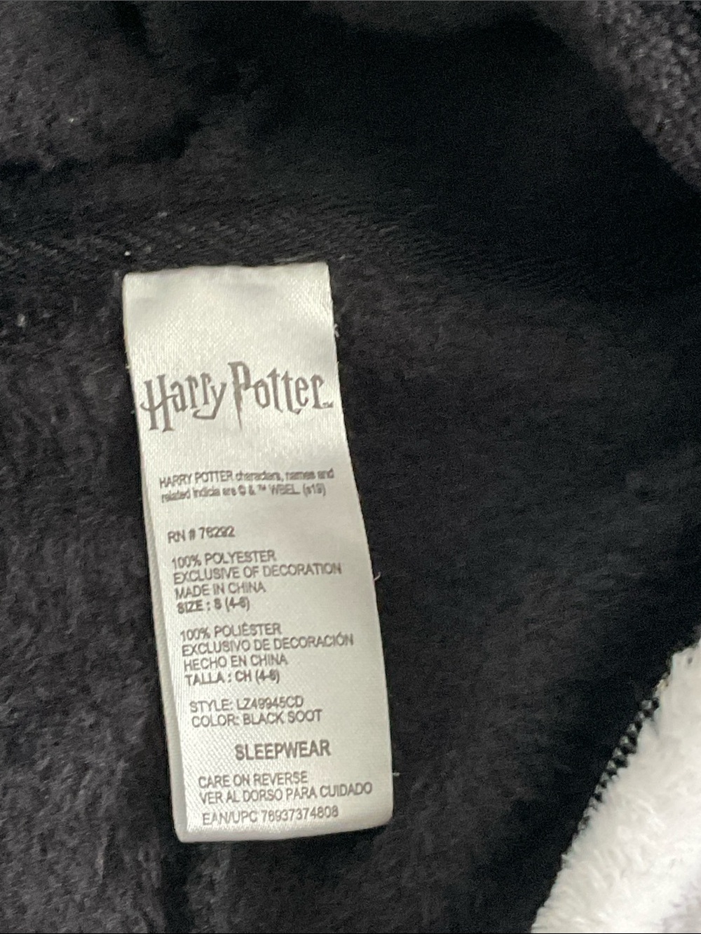 Harry Potter Gryffindor Hooded Fleece Pajama Union Suit. Size S - Picture 2 of 9